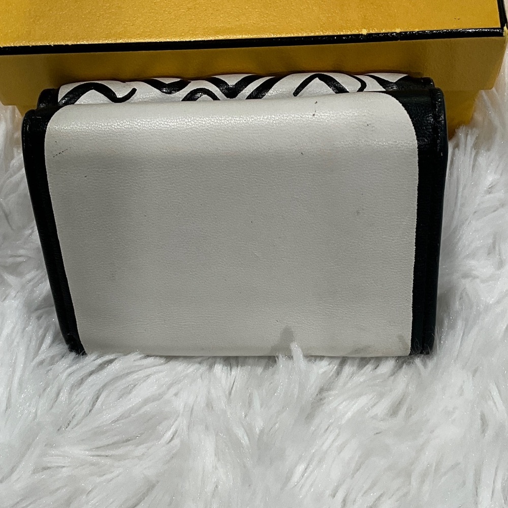 RARE FENDI X JOSHUA VIDES Nappa Matisse FF Embossed Micro Tri-Fold Wallet - Picture 3 of 13